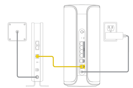 connect cable to modem lan port