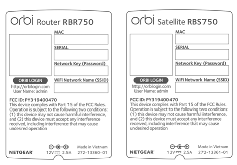 orbi device label